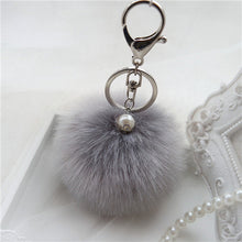 Rabbit Fur Ball Keychain Bag Plush Car Key Ring Car Key Plush Pom Poms Ball Bag Car Ornaments Pendant Key Ring IMY66