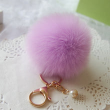 Rabbit Fur Ball Keychain Bag Plush Car Key Ring Car Key Plush Pom Poms Ball Bag Car Ornaments Pendant Key Ring IMY66