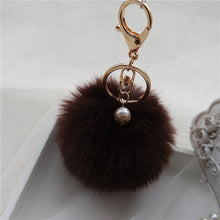 Rabbit Fur Ball Keychain Bag Plush Car Key Ring Car Key Plush Pom Poms Ball Bag Car Ornaments Pendant Key Ring IMY66