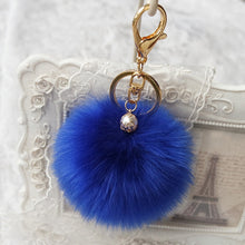 Rabbit Fur Ball Keychain Bag Plush Car Key Ring Car Key Plush Pom Poms Ball Bag Car Ornaments Pendant Key Ring IMY66
