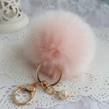 Rabbit Fur Ball Keychain Bag Plush Car Key Ring Car Key Plush Pom Poms Ball Bag Car Ornaments Pendant Key Ring IMY66