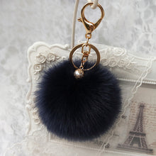 Rabbit Fur Ball Keychain Bag Plush Car Key Ring Car Key Plush Pom Poms Ball Bag Car Ornaments Pendant Key Ring IMY66