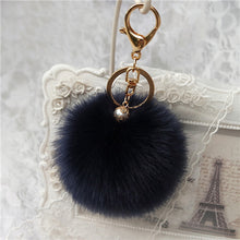 Rabbit Fur Ball Keychain Bag Plush Car Key Ring Car Key Plush Pom Poms Ball Bag Car Ornaments Pendant Key Ring IMY66