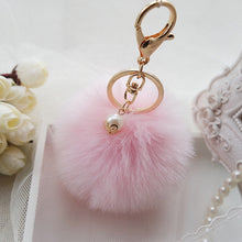 Rabbit Fur Ball Keychain Bag Plush Car Key Ring Car Key Plush Pom Poms Ball Bag Car Ornaments Pendant Key Ring IMY66