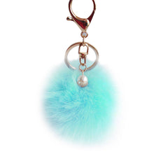 Rabbit Fur Ball Keychain Bag Plush Car Key Ring Car Key Plush Pom Poms Ball Bag Car Ornaments Pendant Key Ring IMY66