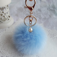 Rabbit Fur Ball Keychain Bag Plush Car Key Ring Car Key Plush Pom Poms Ball Bag Car Ornaments Pendant Key Ring IMY66