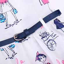 Children Girls Sleeveless Dresses With Waist Belt Cotton Kids Dresses For Girls Graffiti Dress vestidos IMY66