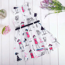 Children Girls Sleeveless Dresses With Waist Belt Cotton Kids Dresses For Girls Graffiti Dress vestidos IMY66