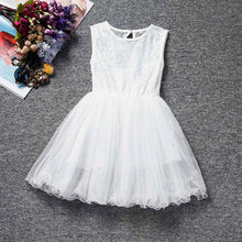 Kids Girls Dresses Children Sleeveless Party Princess Dress Lace Flower Gown Tutu Dress For 2-6 Years IMY66