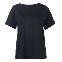 Tee Shirts Women Ladies Short Sleeve Long Loose T-ShirT-Shirt Tops T-Shirt Tee Shirt Black IMY66