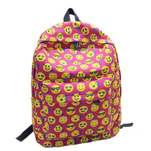 Women Canvas Backpacks Smiley Emoji Face Printing School Bag For Teenagers Girls Shoulder Bag Mochila Feminina IMY66
