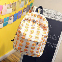 Women Canvas Backpacks Smiley Emoji Face Printing School Bag For Teenagers Girls Shoulder Bag Mochila Feminina IMY66
