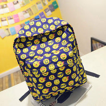Women Canvas Backpacks Smiley Emoji Face Printing School Bag For Teenagers Girls Shoulder Bag Mochila Feminina IMY66