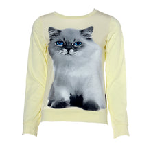 tee shirt femme Plus Size Long Sleeve T-Shirt Women blusa camisetas mujer Cat Pattern Loose Tops T-Shirt IMY66