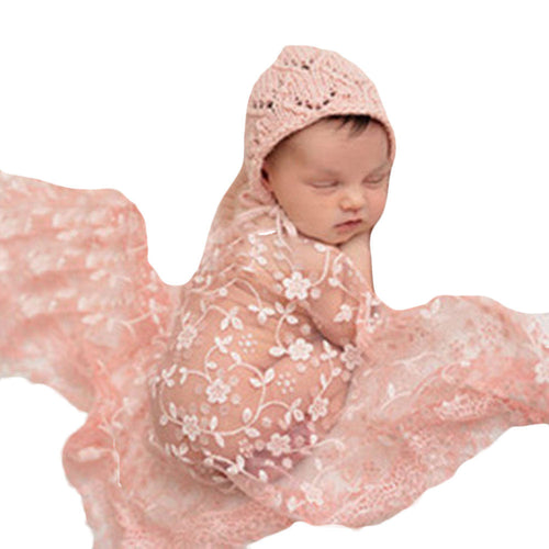 Newborn Baby Girls Boys Maternity Props Lace Wraps Photography Baby Shower Dress Quilt Excluding headdress flower IMY66