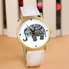 Retro Elephant Print Women Ladies Faux Leather Band Analog Quartz Vogue Wrist Watches relogio feminino IMY66