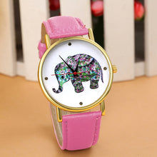 Retro Elephant Print Women Ladies Faux Leather Band Analog Quartz Vogue Wrist Watches relogio feminino IMY66