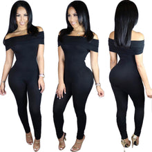 Romper Women One Piece Long Jumpsuit Sexy Sexy Off Shoulder Form Fitting Clubwear Bodysuit macacao feminino IMY66
