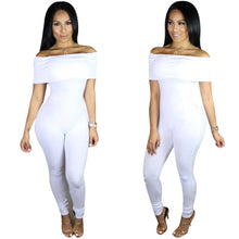 Romper Women One Piece Long Jumpsuit Sexy Sexy Off Shoulder Form Fitting Clubwear Bodysuit macacao feminino IMY66