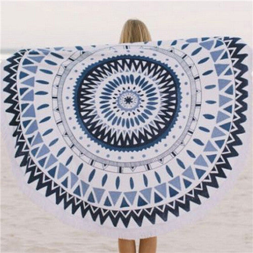 Round Hippie Tapestry Beach Throw Roundie Mandala Towel Mat Bohemian Beach mats Kimono Tunic Tassel IMY66