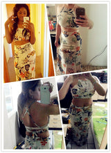 Sexy Club Party Dress Women Bodycon Dresses Vestidos De Fiesta Boho Print Halterneck Long Maxi Dress Beach Dress IMY66