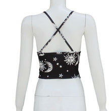 Sexy Crop Top Women Tops Sun Moon Print s Boho Tank Bustier Bra Vest Bralette Blouse Cami Girl Vest IMY66