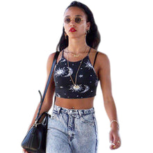 Sexy Crop Top Women Tops Sun Moon Print s Boho Tank Bustier Bra Vest Bralette Blouse Cami Girl Vest IMY66