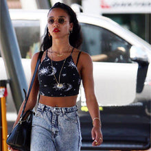 Sexy Crop Top Women Tops Sun Moon Print s Boho Tank Bustier Bra Vest Bralette Blouse Cami Girl Vest IMY66