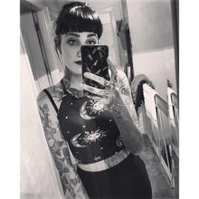 Sexy Crop Top Women Tops Sun Moon Print s Boho Tank Bustier Bra Vest Bralette Blouse Cami Girl Vest IMY66