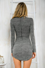 Sexy Dresses For Women V Neck Lace Up Long Sleeved Elasticity Cotton Knitted Bodycon Bandage Casual Dress vestidos IMY66