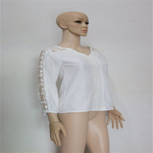 Sexy Women's Lace Blouses Tops Tee Casual Backlesee Long Sleeve Shirt Blouse Loose Shirts blusas feminina IMY66