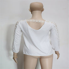 Sexy Women's Lace Blouses Tops Tee Casual Backlesee Long Sleeve Shirt Blouse Loose Shirts blusas feminina IMY66