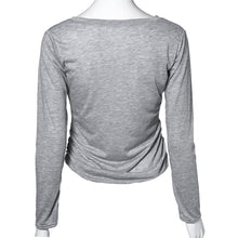 T-shirts For Women Casual Slim Bodycon Long Sleeve T-Shirt Tops Pullover Cotton blusas feminino Gray Color IMY66
