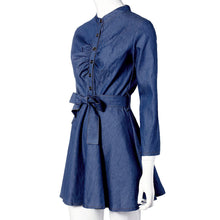 Women Dress vestidos robe femme Bowknot Belt Slim Fit Denim Jean Dress sexy Bandage Party Dresses Plus Size IMY66