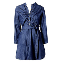 Women Dress vestidos robe femme Bowknot Belt Slim Fit Denim Jean Dress sexy Bandage Party Dresses Plus Size IMY66