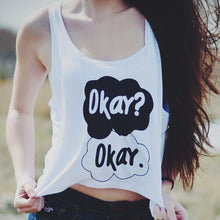 Casual Crop Top For Womens Girls Sexy Tank Top Vest Funny Cartoon Printed Irregular Sleeveless Short cropped IMY66