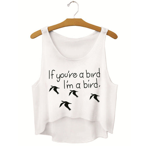 Casual Crop Top For Womens Girls Sexy Tank Top Vest Funny Cartoon Printed Irregular Sleeveless Short cropped IMY66