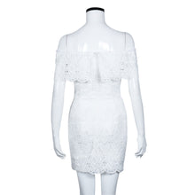 Dress Off Shoulder White Lace dress Casual Hollow Floral Dresses For Women vestidos femininos Black&White IMY66