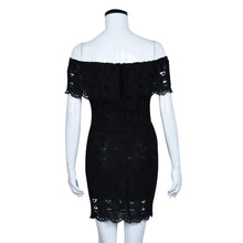 Dress Off Shoulder White Lace dress Casual Hollow Floral Dresses For Women vestidos femininos Black&White IMY66