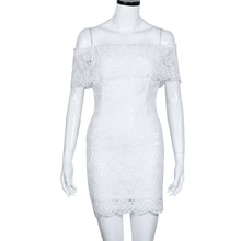 Dress Off Shoulder White Lace dress Casual Hollow Floral Dresses For Women vestidos femininos Black&White IMY66