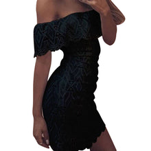 Dress Off Shoulder White Lace dress Casual Hollow Floral Dresses For Women vestidos femininos Black&White IMY66