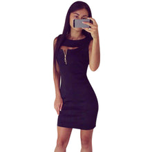 Dress Women Hollow Front Sexy Nightclub Dress Casual Party Bodycon Pencil Sheath Dress vestidos femininos IMY66