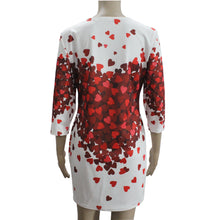 Dresses Women Sexy Club Bodycon Party Sheath Dress Vintage Casual Half Sleeve Print Red Heart Lovely Dresses IMY66