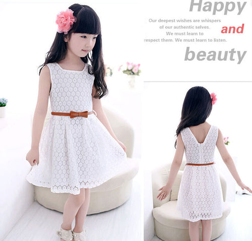 Lace Vest Girl Dress Baby Girl Princess Dress Chlid Clothes Kids Party Costume Red White Lace Dress For Girl IMY66