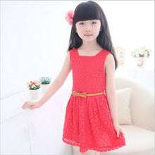 Lace Vest Girl Dress Baby Girl Princess Dress Chlid Clothes Kids Party Costume Red White Lace Dress For Girl IMY66