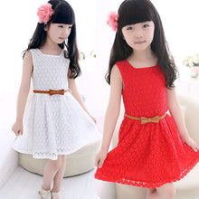 Lace Vest Girl Dress Baby Girl Princess Dress Chlid Clothes Kids Party Costume Red White Lace Dress For Girl IMY66