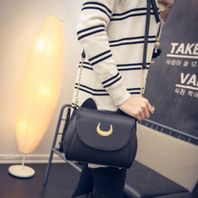 Limited Sailor Moon Chain Shoulder Bag Lady Luna Cat PU Leather Handbag Women Messenger Crossbody Small Bag IMY66