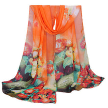 Print Silk Scarf Oversized Chiffon Scarf Women Wrap Sarong Sunscreen Pareo Beach Cover Up Long Cape Female IMY66