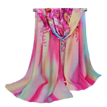 Print Silk Scarf Women Ladies Chiffon Soft Scarves Long Wraps Shawl Beach Silk Scarf Chiffon Scarves Female IMY66
