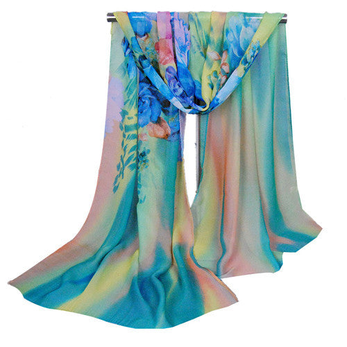 Print Silk Scarf Women Ladies Chiffon Soft Scarves Long Wraps Shawl Beach Silk Scarf Chiffon Scarves Female IMY66
